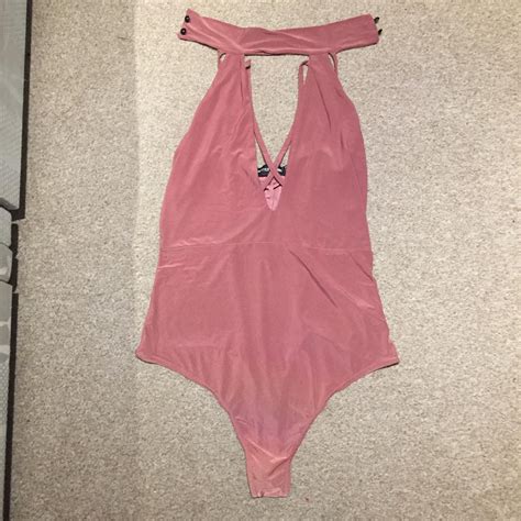 Sindy Rose Choker Criss Cross Deep V Bodysuit Brand Depop