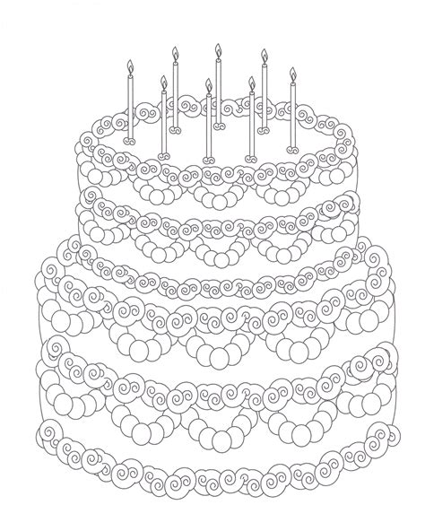 cake birthday coloring pages disney coloring pages