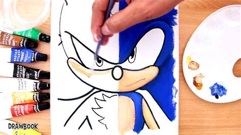 How To Draw And Paint Sonic Vs Shadow In One Face With Acrylic Paint