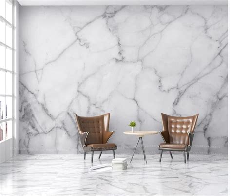 Simple Marble Wallpaper White Marble Wall Murals Wall Decor For Living