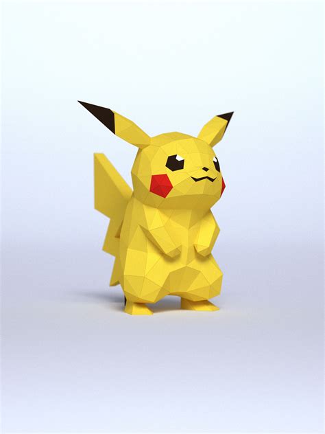 3d Papercraft Pokemon Pikachu Diy Templates Including Etsy