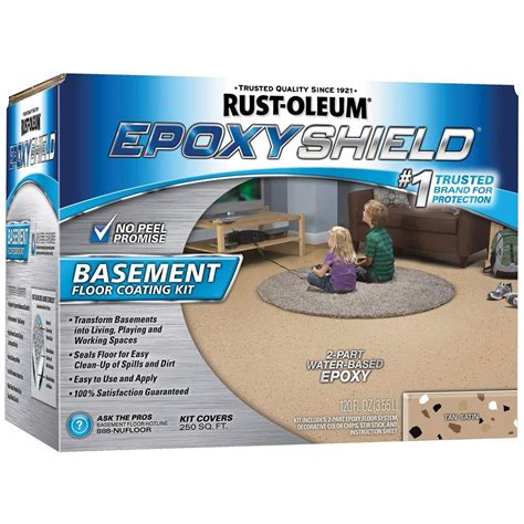 Rust Oleum Epoxyshield 1 Gal Tan Satin Basement Floor