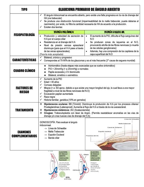 Resumen Glaucomas Primarios Y Secundarios Tipo Glaucoma Primario De