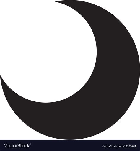 Moon Silhouette Isolated Icon Royalty Free Vector Image