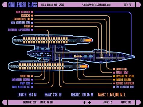 Vinteja Charts Of Lcars Ufp Challenger Class Starship
