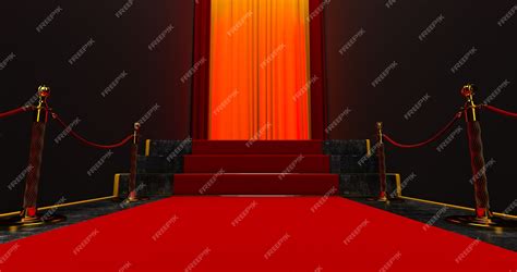 Premium Photo Red Carpet On The Stairs On A Dark Background The Path