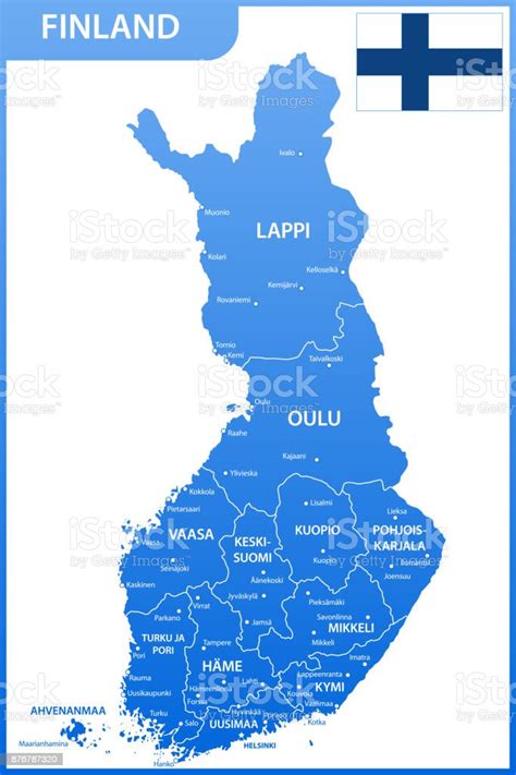 Die Detaillierte Karte Von Finnland Mit Regionen Oder Staaten Und