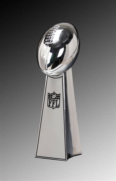 Super Bowl Vince Lombardi Trophy Football Replica Chrome Plated W Ffl
