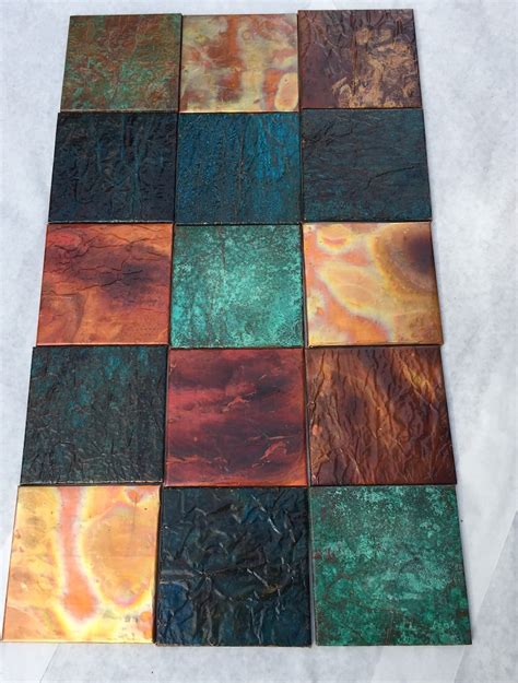 Copper Sheets Various Sizes Blue Green Patina Metal Roofing Etsy