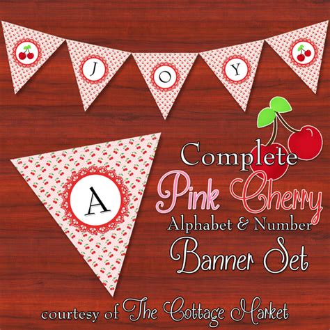 Free Printable Pink Cherry Banner Set The Cottage Market