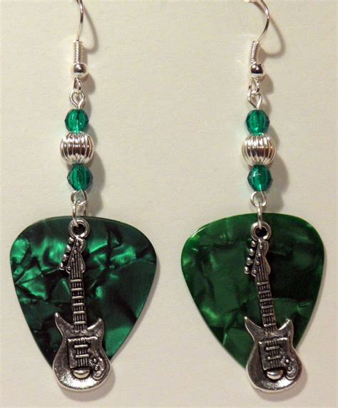 Handmade In The USA Beaded Guitar Pick Earrings We Have Several Beads