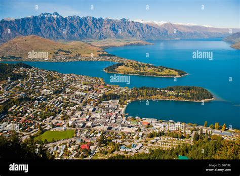Aerial View Of Queenstown Lake Wakatipu And The Remarkables Mountain