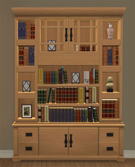 Mod The Sims Centerpiece Bookshelf Mission Style Bookcase Bookcase
