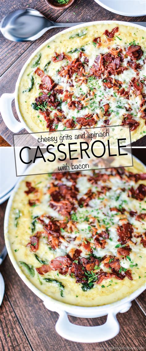 Cheesy Grits And Spinach Casserole With Bacon Recipe Spinach