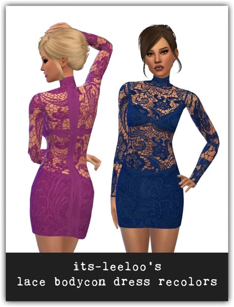 Lace Bodycon Dress Recolors At Maimouth Sims4 Sims 4 Updates