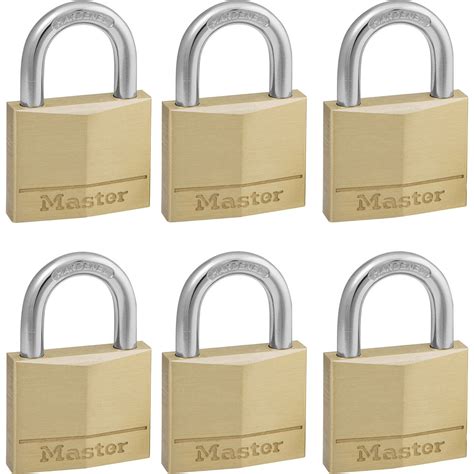 Masterlock Solid Brass Padlock Pack Of 6 Keyed Alike Padlocks