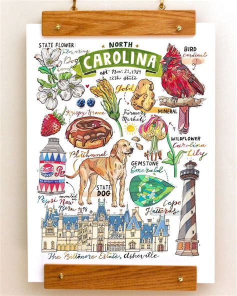 Name North Carolina Print This Illustration Is Perfect For Anybody