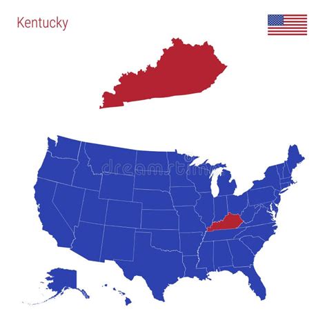 Mapa Do Estado De Kentucky Ilustração Do Vetor Ilustração De