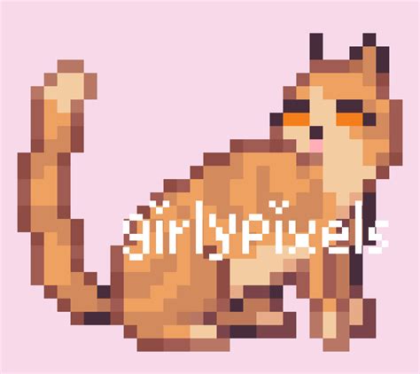 Orange Tabby Longhair Animated Cat Sprites By Girlypixels