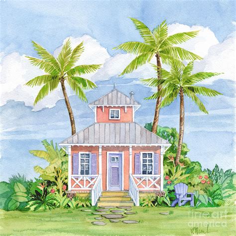 Tropical Cottage I Painting By Paul Brent Fine Art America