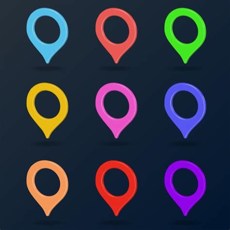 Premium Vector Map Markers Pins Gps Location Sign Navigation 3d