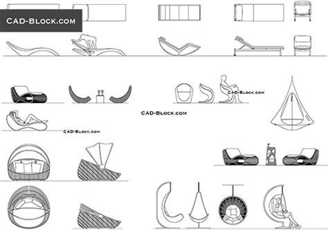 Chaise Lounge Cad Blocks Free Autocad Drawings Download