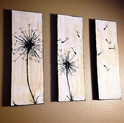 3 Piece Abstract Dandelions Canvas Painting Canvas Art Projects Diy