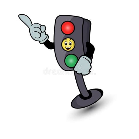 Traffic Light Character Cartoon With Megaphone Design Vector Stock