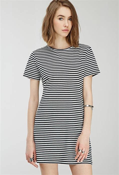 Forever 21 Striped T Shirt Dress Striped T Shirt Dress Cotton Tshirt Dress Simple Outfits