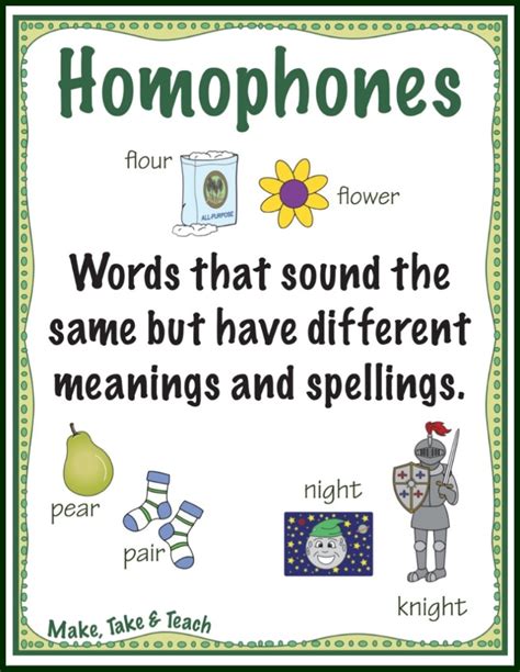 Teaching Homophones Make Take And Teach