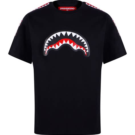 Sprayground Shark Logo T-Shirt in Black | BAMBINIFASHION.COM gambar png