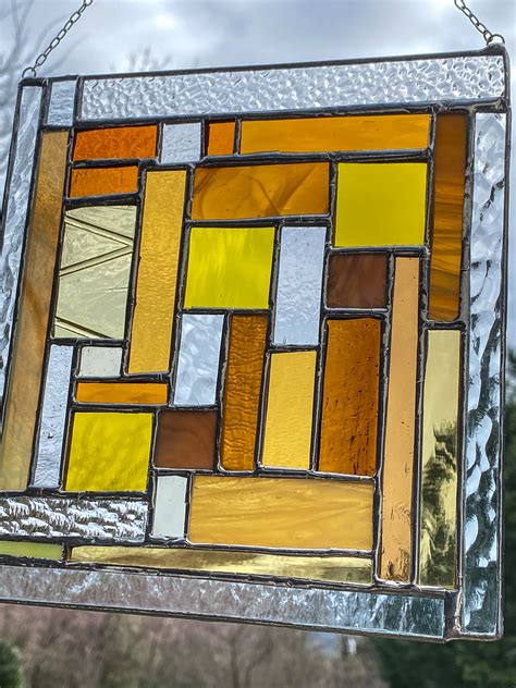 Geometric Stained Glass Panel