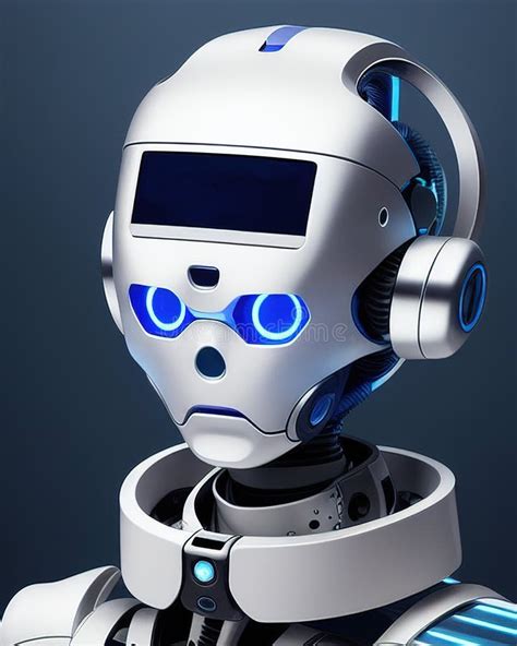 Chrome Robot Portrait Ai Generated Stock Illustration Illustration Of