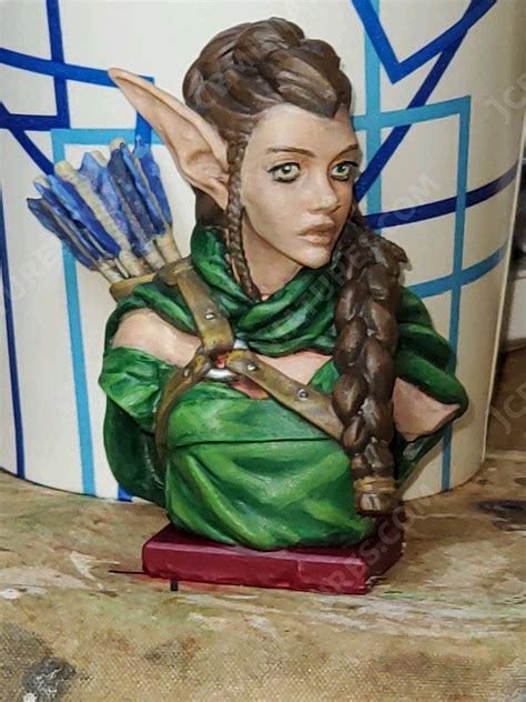 Female Elf Ranger Bust Jcbminiatures