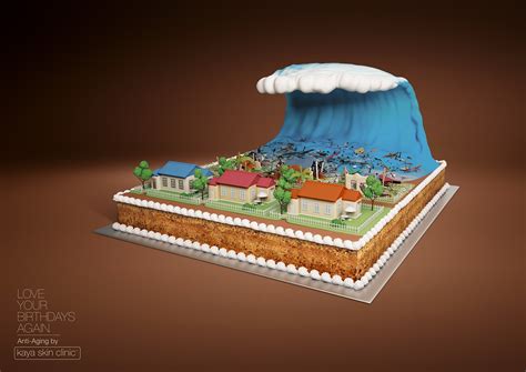 How to make a 3d model. Kaya Skin Clinic - Doomsday Cakes - Tsunami on Behance