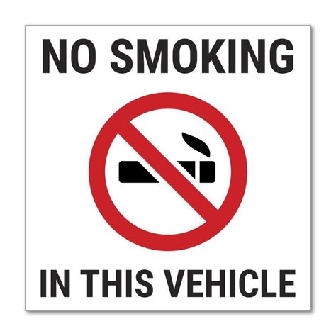 No Smoking In The Vehicle Sticker Decal Window Sign Graphic Etsy