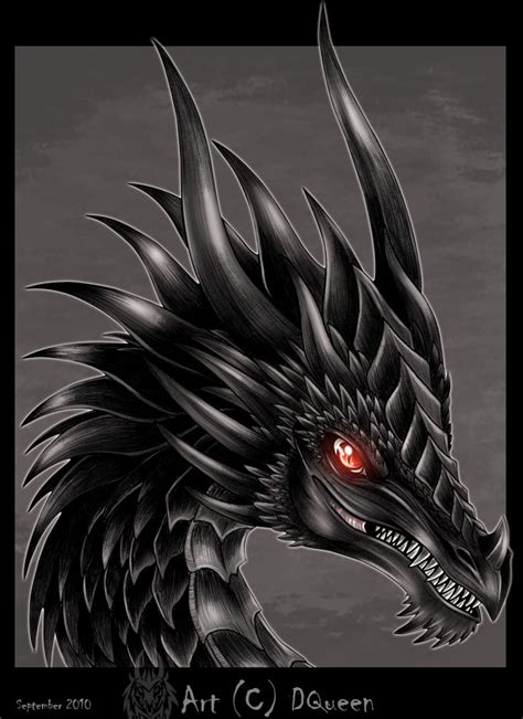 Black Dragon Head By Drakainaqueen On Deviantart