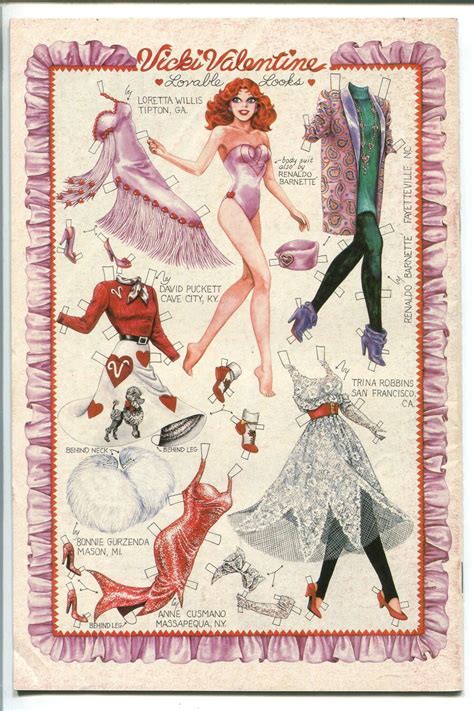 Vicki Valentine 3 1986 Bill Woggon Barb Rausch Paper Dolls Fashion