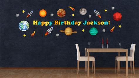 Space Birthday Party Outer Space Birthday Party Decor Kid Etsy