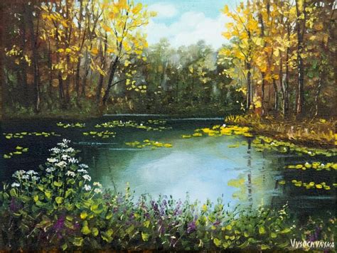 Forest Landscape Painting Original Oil Painting Woodland