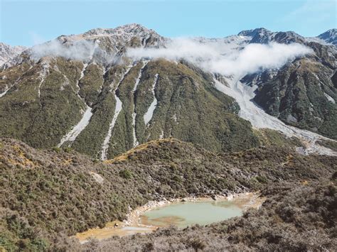 Hiking Tasman Glacier View In Mount Cook National Park New Zealand