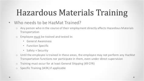 Hazardous Materials Certification Training Part 1