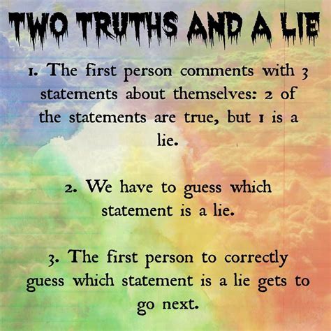 Two Truths And A Lie Game Lets Party Pinterest Truths