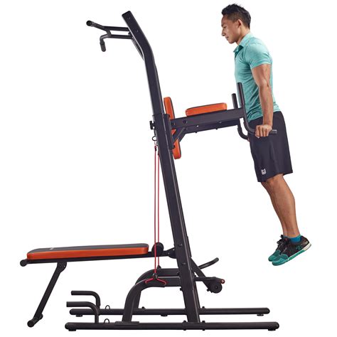 Harison Fitness Power Tower Dip Station With Bench Treadmill