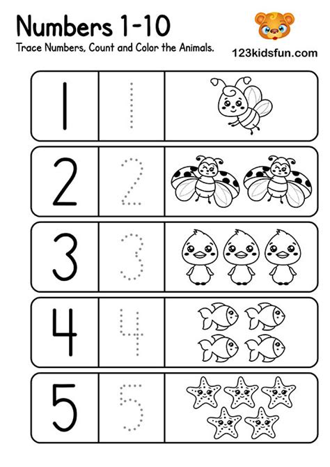 Number 1 10 Preschool Worksheet