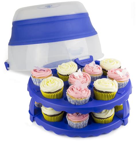 Andrew James 2 In 1 Cupcake And Cake Carrier Storage Box With