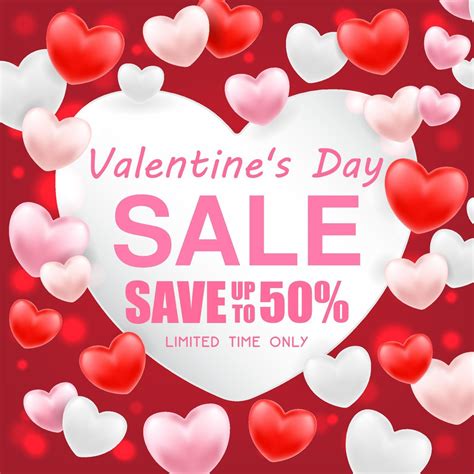 Valentines Day Shopping Sale Greeting Card Banner 2315570 Vector Art At