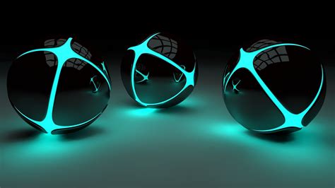 3d Glowing Ball Lights Minimalism Wallpapers Hd Desktop And