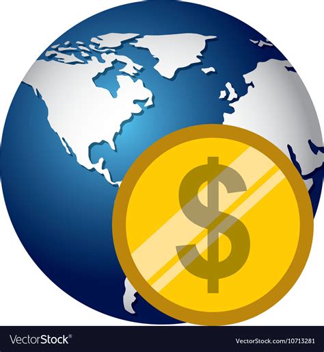 Global Planet With Economy Icon Royalty Free Vector Image