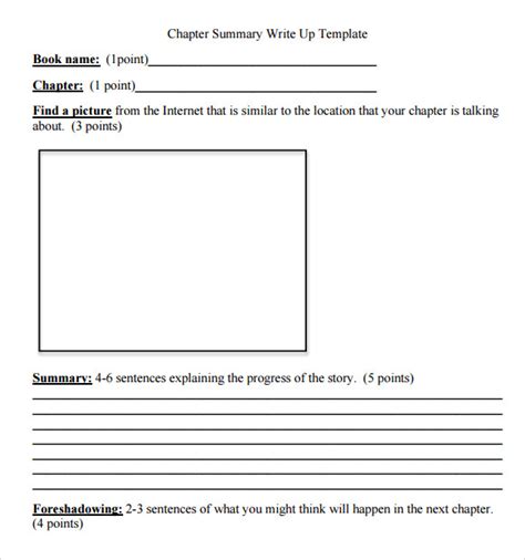 Free Sample Chapter Summary Templates In Pdf Ms Word
